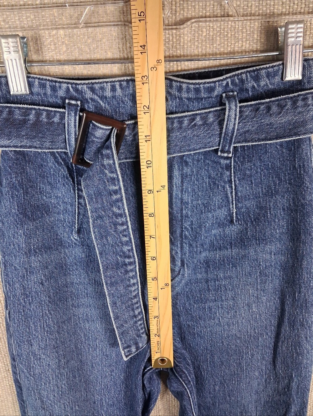 Reformation Kayo High Skinny Jeans Womens 23 Blue Erie Wash Denim Belted Stretch - Picture 8 of 10